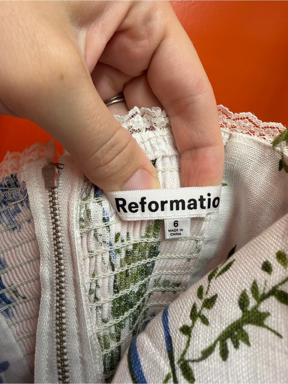 Reformation - Kieryn Linen Midi Dress in the Riviera blue floral - 6 - Picture 11 of 13